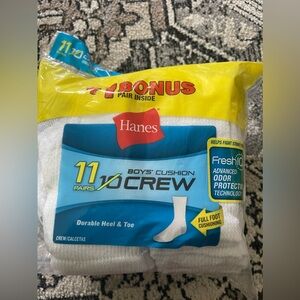 Hanes boys cushion crew socks 11 pairs pack
